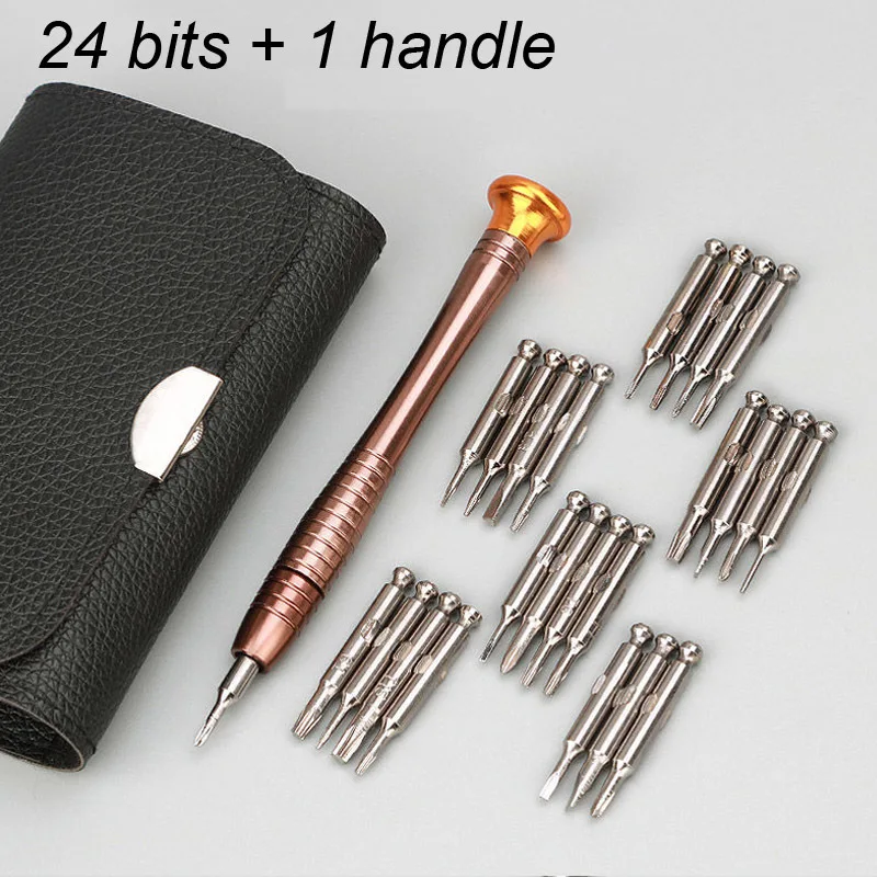 Precision Screwdriver Bit Set 25 in 1 Repair Tool Kit Star Magnetic Screw Driver Tip Small Mini for Mobil PC Cellphone Phone