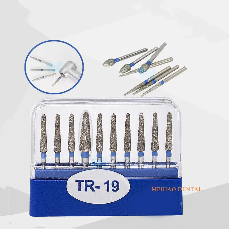 20types 10pcs/box 1.6mm Dental Diamond Burs Drill High Speed Handpiece Polishing Whitening Tools Dental Burs for Teeth Whitening