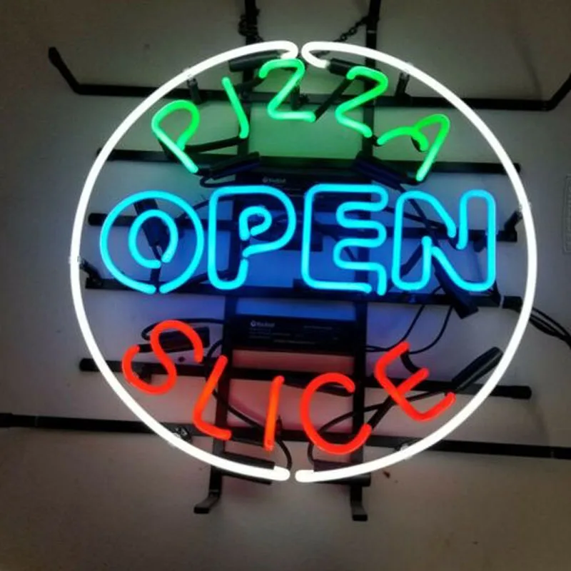 

Neon Sign For OPEN Pizza Slice club Lamp resterant light Hotel custom logo decorate wall diner Window lamps Impact Attract light