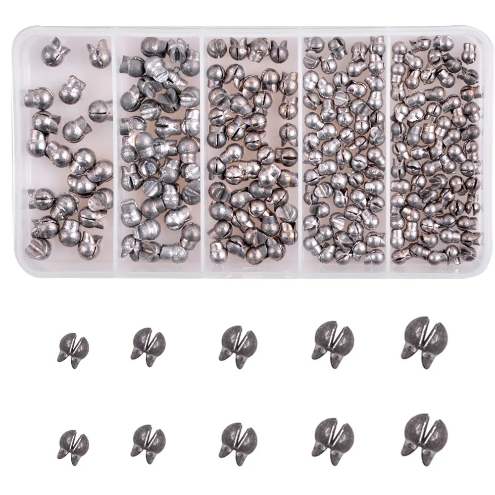 

200Pcs Split shot fishing weight Set removable Casting Fishing Leader Sinkers Round Drop shot weight Fishing Tackle Accessories