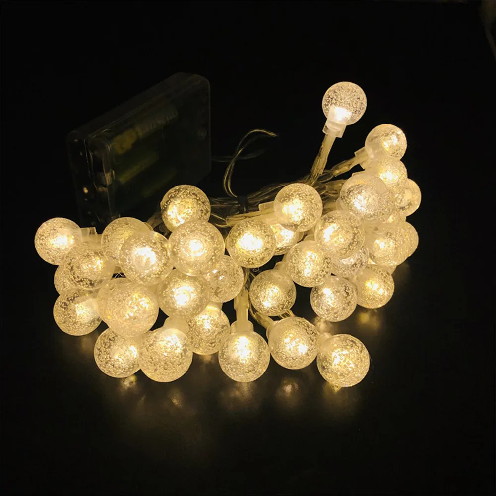 Guirnalda de luces LED con batería para decoración de interiores, tira de lámparas de burbujas de gysophila, recargable por USB, ideal para vacaciones, Navidad y boda