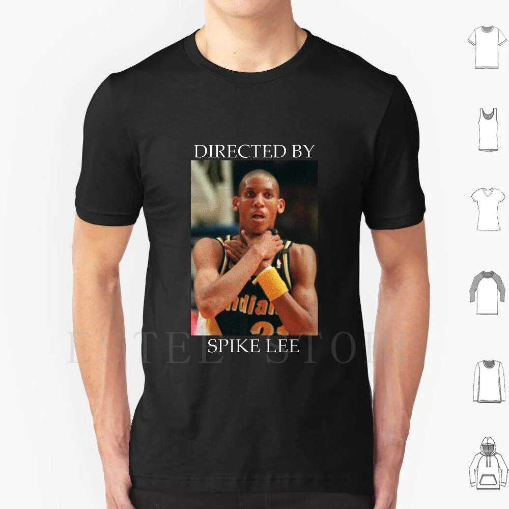 Legendary Reggie Miller Choke T Shirt DIY Big Size 100% Cotton Basketball Legend Choke Reggie Miller Kd Kyrie Fire Flames Spike