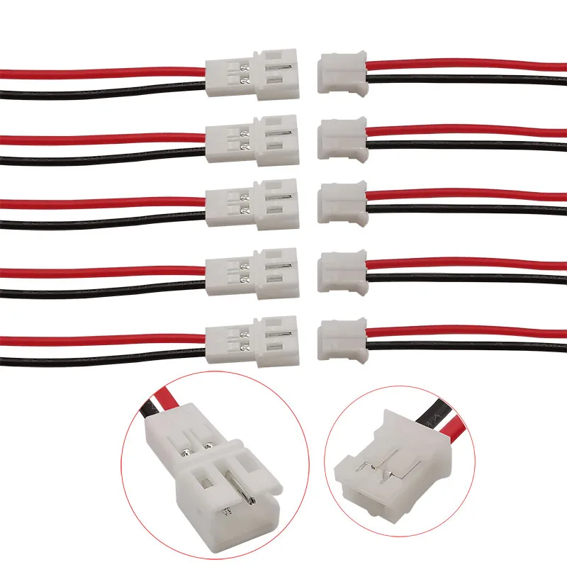 Connecteur mâle et femelle à 2 broches avec directions de fil, micro PH2, JST, PH 2.0, PH2.0, 200mm, 2 paires, 5 paires, 10 paires, 20 paires