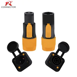 1set Waterproof Locking Powercon True Connector NAC3FX-W + PowerCon Chassis Connectors NAC3MPX or NAC3MX-W + NAC3FPX