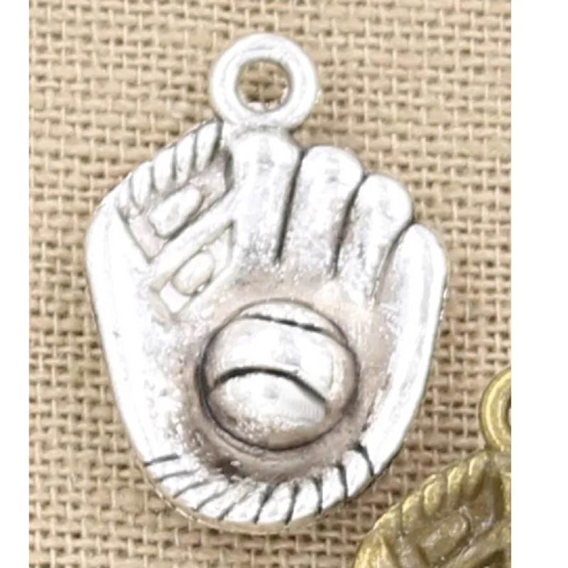 15pcs Charms Baseball Gloves 20x14mm Antique,pendant fit,Vintage Tibetan Bronze Silver Color Gold,DIY For Bracelet Necklace