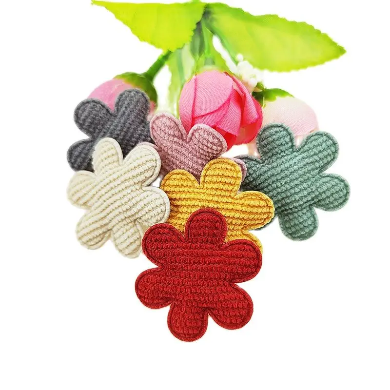 Padded Flower Applique for DIY Clothes, Hat, Headwear Patch, Sewing Crafts, Gloves, Leggings, Socks Decor, 3.3cm, 100 PCs/Lot