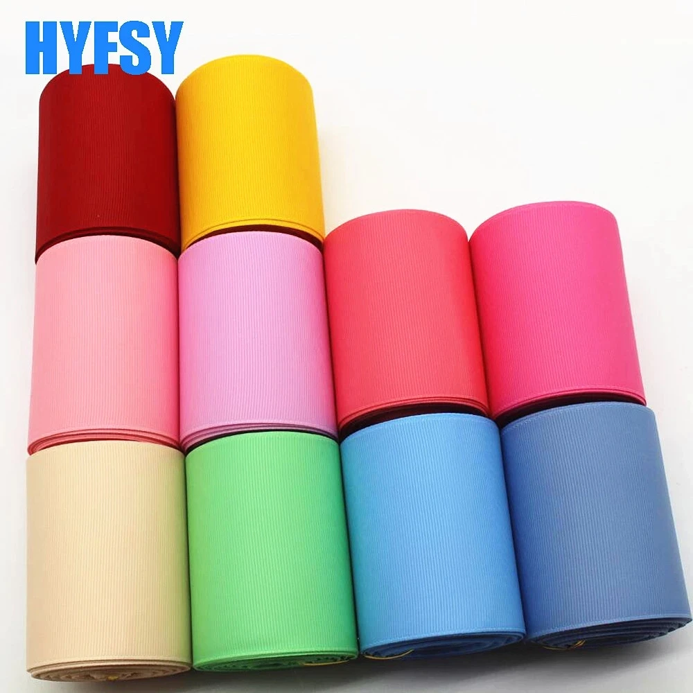 10 Yards 9MM/25MM38MM/50MM/75MM Single Color Ribbons Double-Sided DIY  Headwear Hair Bows Gift Crafts Wrapping Grosgrain Mixed