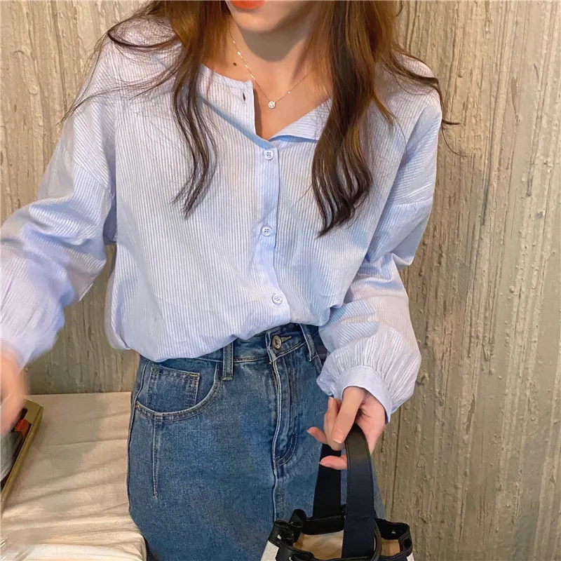 S-XL New Oversize Women Blouses Spring Tops Femme Casual Women Shirt Long Sleeve Cotton Girls Blouse New Blusas Autumn