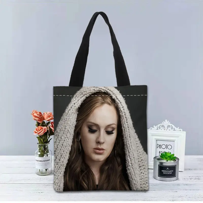 New Custom Adele Adkins printed Handbag canvas tote bags shopping travel Casual Useful Shoulder Bag women bag