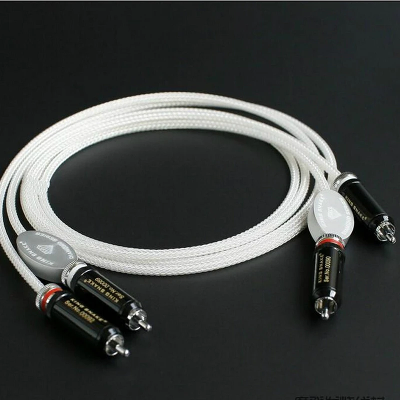 King Snake Diamond Series Silver Interconnect  CRYO - 196 RCA  Audio Cable for Amplifier CD Player