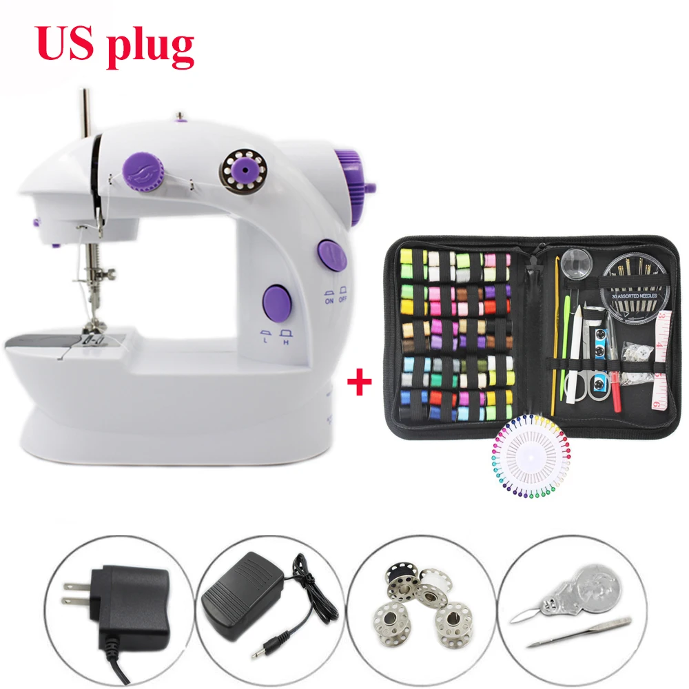 Portable Electric Mini Sewing Machine For Home Hand Machine To Sew 110/220V Speed Adjustment With Light Handheld Sewing Machine