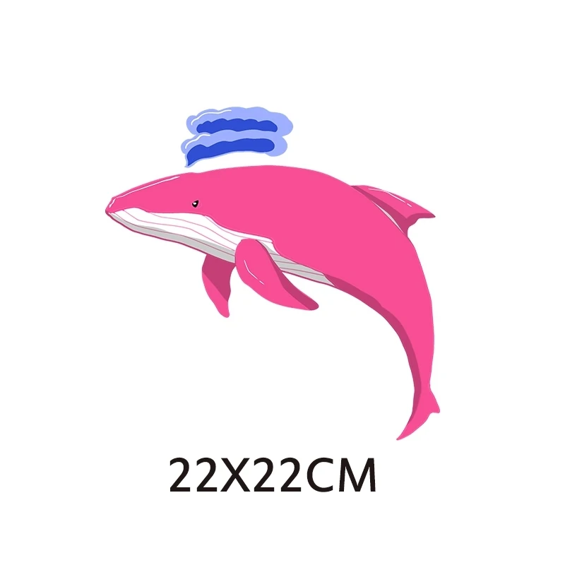 Ocean Animal Iron On Transfer Patches For Clothes Fashion Whale Patch Vinyl Heat Transfer Thermal Fish Stickers On Clothes