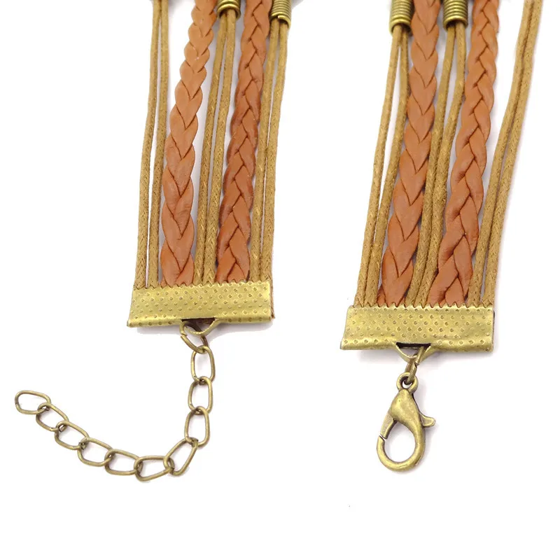 فان جوخ سوار النجوم ليلة الفن مجوهرات براون الجلود سوار الرجال النساء موضة الزجاج كابوشون سلسلة سوار