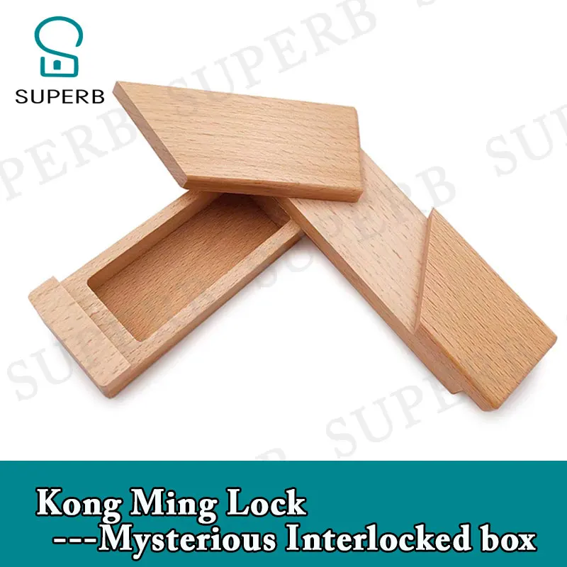 

Superb escape room props Kong Ming Lock - Mysterious Interlocked box get the clues hidden in the box real-life chamber