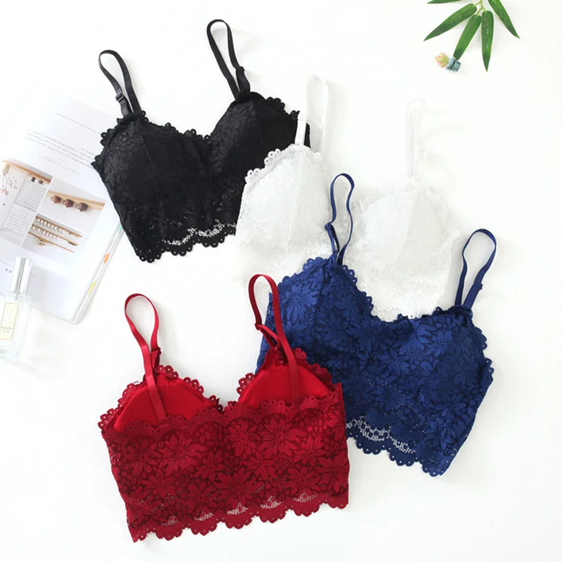 2020 New Arrival Women Push Up Wireless Lace Bra Top Women Plus Size Bralette Underwear Lingerie Full Cup