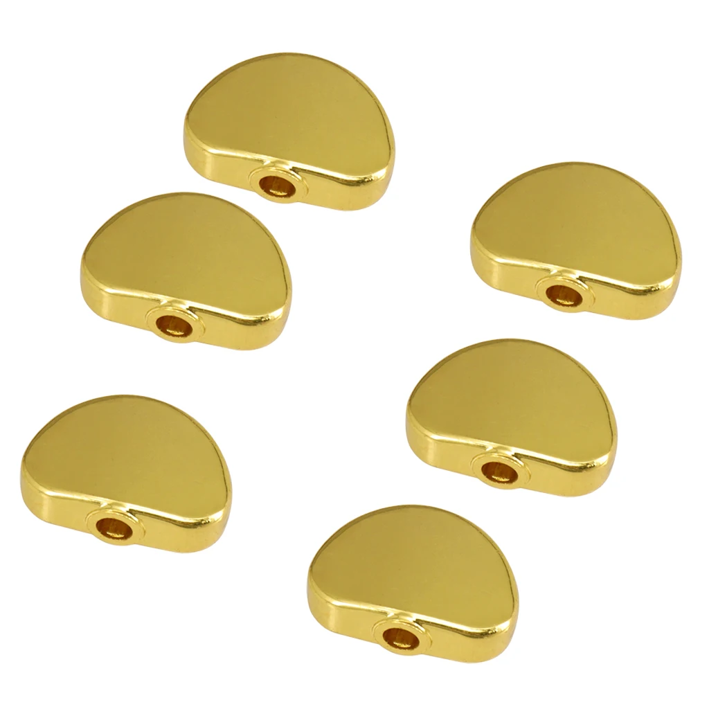 Pack of 6 Universal Guitar Tuner Machine Head Semicircle Buttons Tuning Key Replacement Gold with Screws