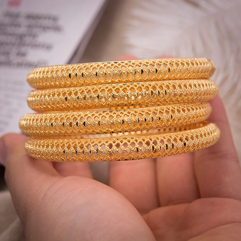 1Pcs/lot Gold Color Copper Bracelet Bangle For Women Bracelets For Man Ethiopia Africa India Dubai Bracelet Jewerly Gift