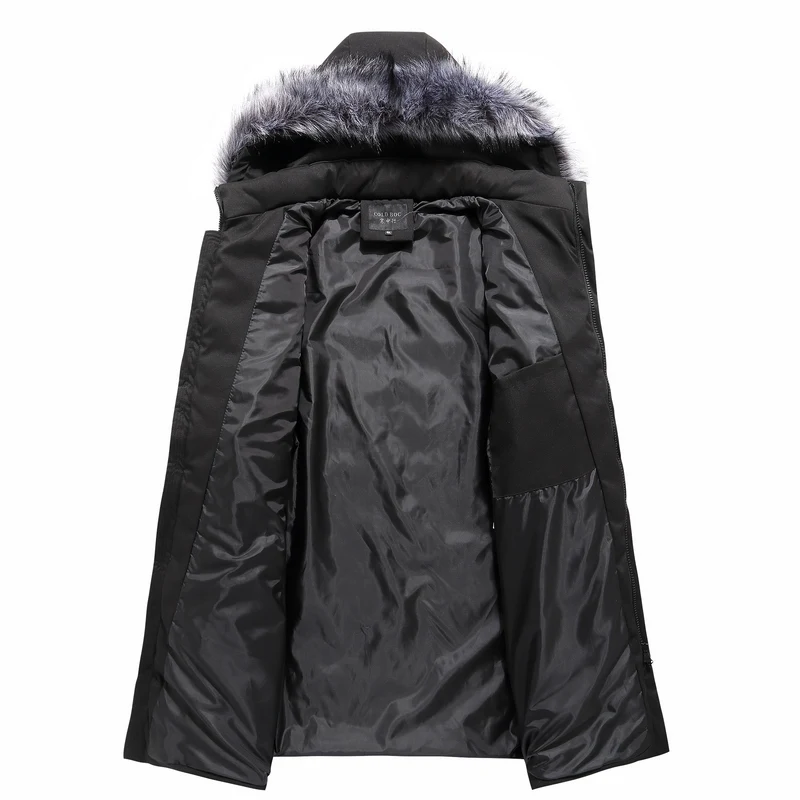 Gorro de invierno desmontable para hombre, chaqueta gruesa y cálida con bolsillo interior, Parkas sencillas de estilo largo, abrigo práctico con dobladillo, talla grande 4XL-10XL