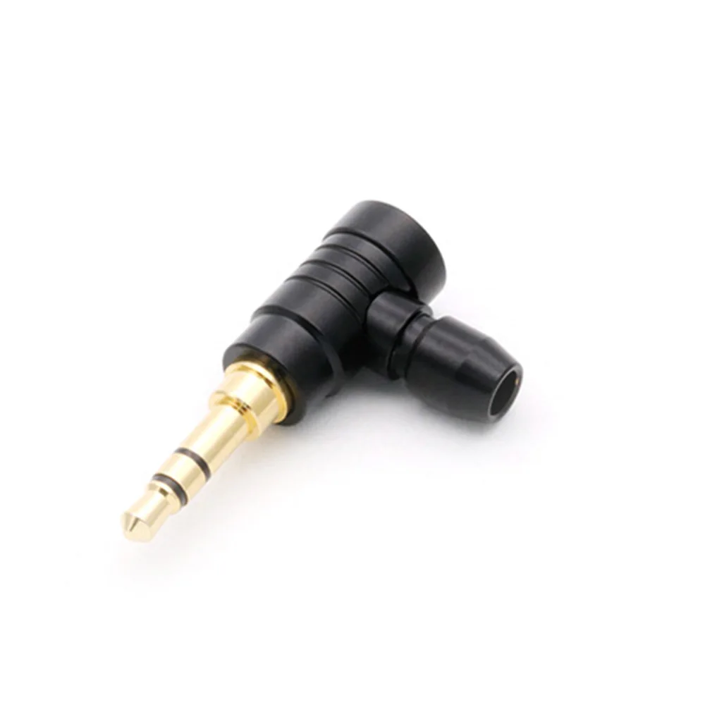 1PC Jack 3.5mm 3 Pole Stereo Audio Right Angle Barss Plug Jack Cable Solder Adapter Connector