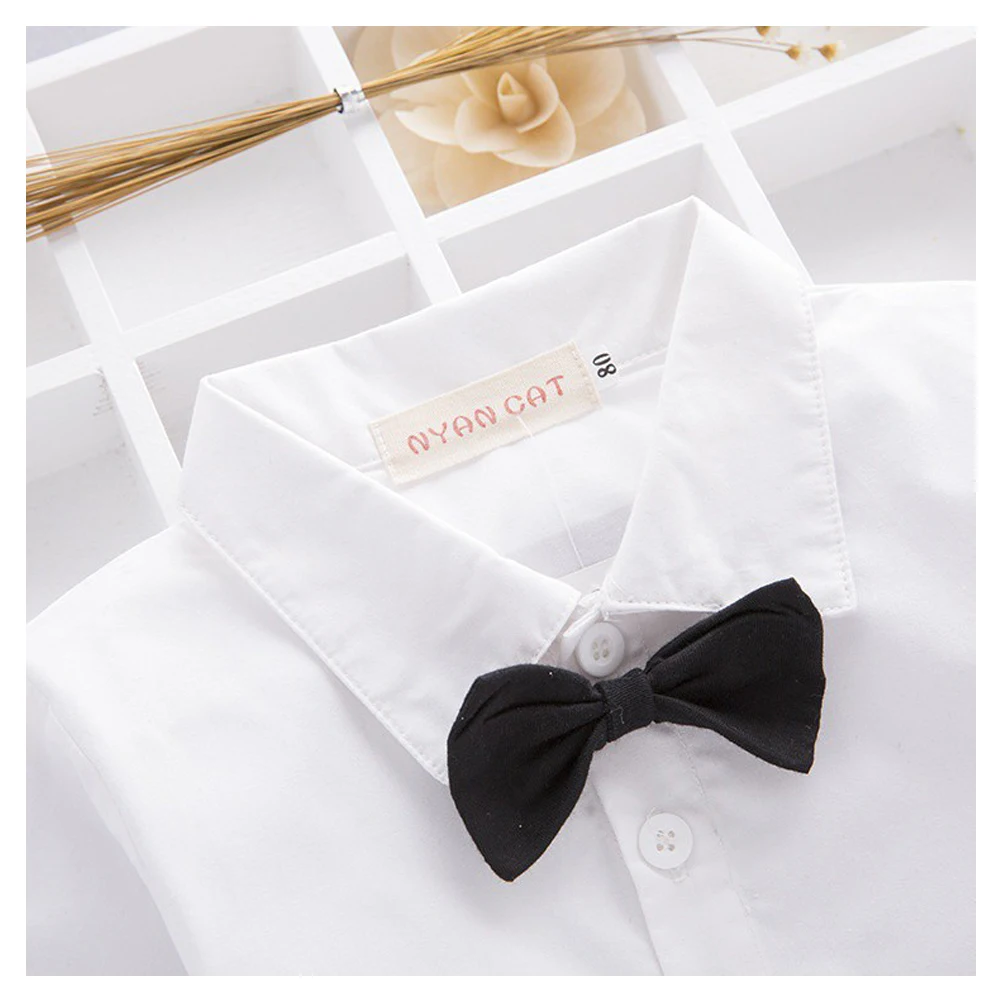 LOLANTA 3Pcs Baby Boys Tuxedo White Shirt Gentlemen  Wedding Party Suit Black Formal Wear Suit Baby Birthday Gift