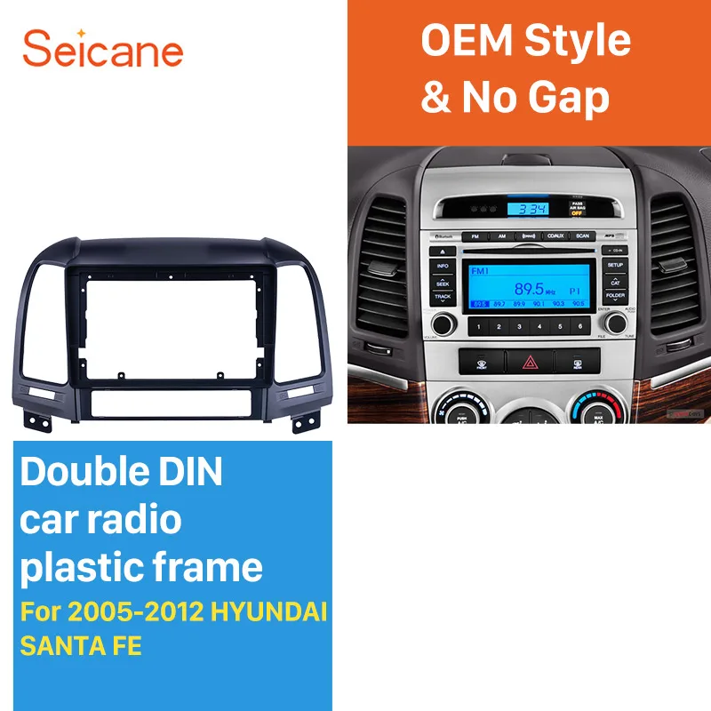 

Seicane двойной Din 9 дюймов для 2005-2012 HYUNDAI SANTAFE LHD Автомобильная черная фасция рамка набор для крепления приборной панели