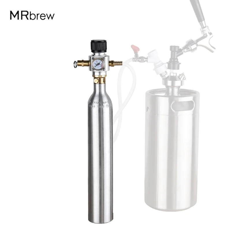 

Soda Cylinder Co2 Bottle Tank With Co2 Regulator ,0.6L High Pressure Gas Bottle Aluminium Co2 Cylinder For Homebrew /Soda