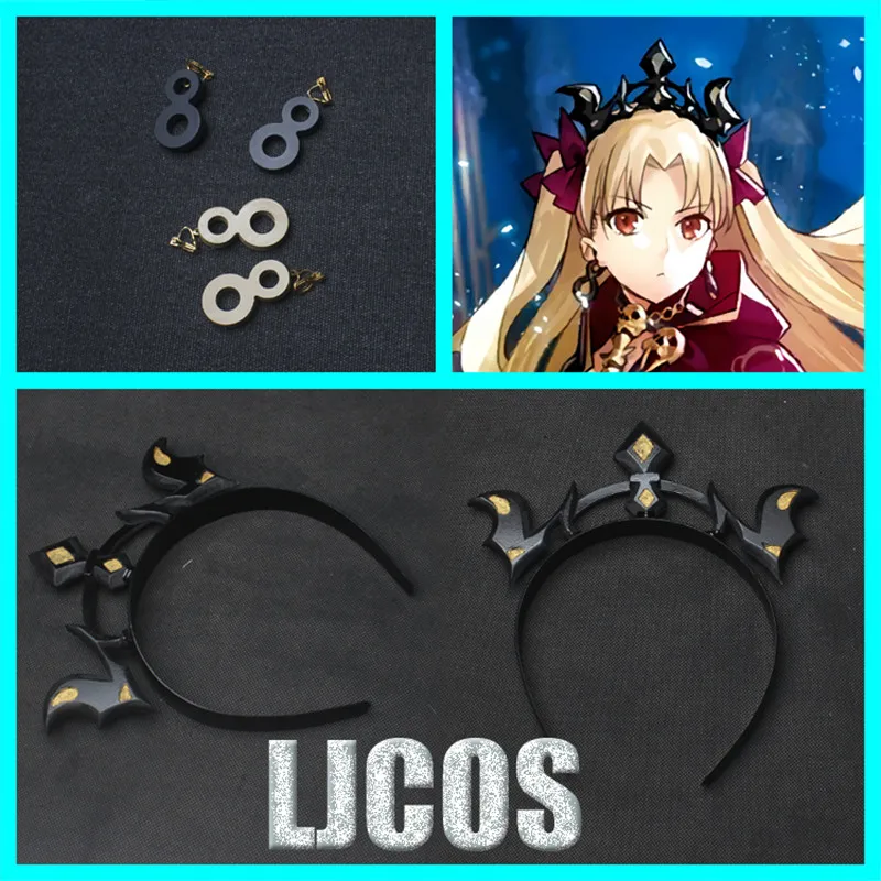 Fate Grand Order FGO Ereshkigal Cosplay Headband Hairband Earrings Headwear Halloween Carnival Cosplay Props