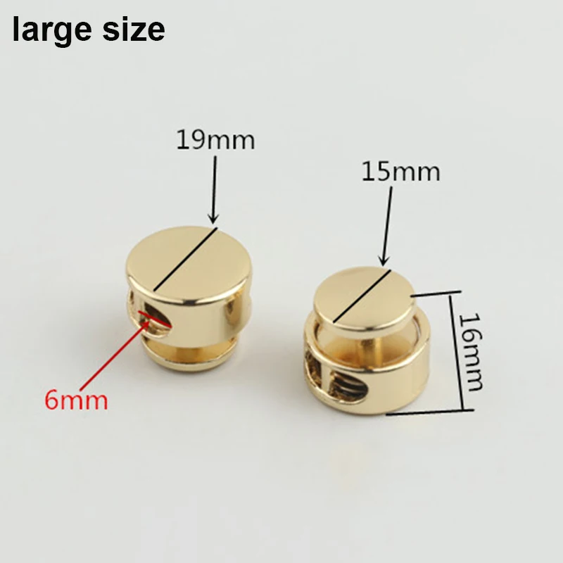 1pcs Metal Beam Rope Buckle Double Holes Round Bead Shape Clasp for DIY Clothes Bag Sportswear Shoelace Rope Parts Accessories