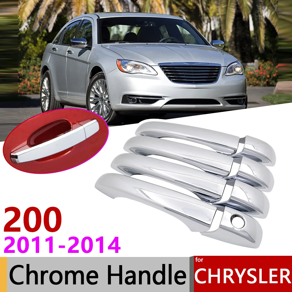 

for Chrysler 200 MK1 2011~2014 Luxurious Chrome Exterior Door Handle Cover Car Accessories Stickers Trim Set of 4Door 2012 2013