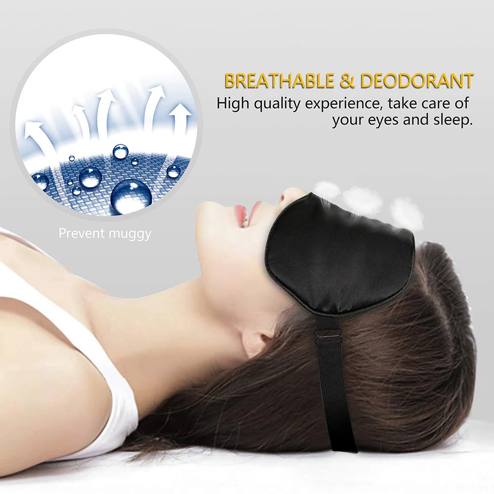 Ultra Soft Skin-Friendly Sleep Mask Pure NaturalFabric and Natural Cotton Filled Sleeping Eye Mask with Adjustable Strap