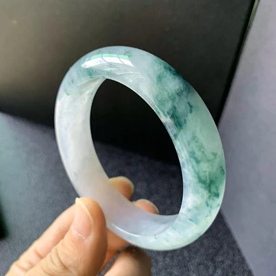 

Zheru ювелирный браслет из натуральной Бирмы jadeite 54-64 мм светло-голубой цветок Элегантное ювелирное изделие принцессы лучший подарок