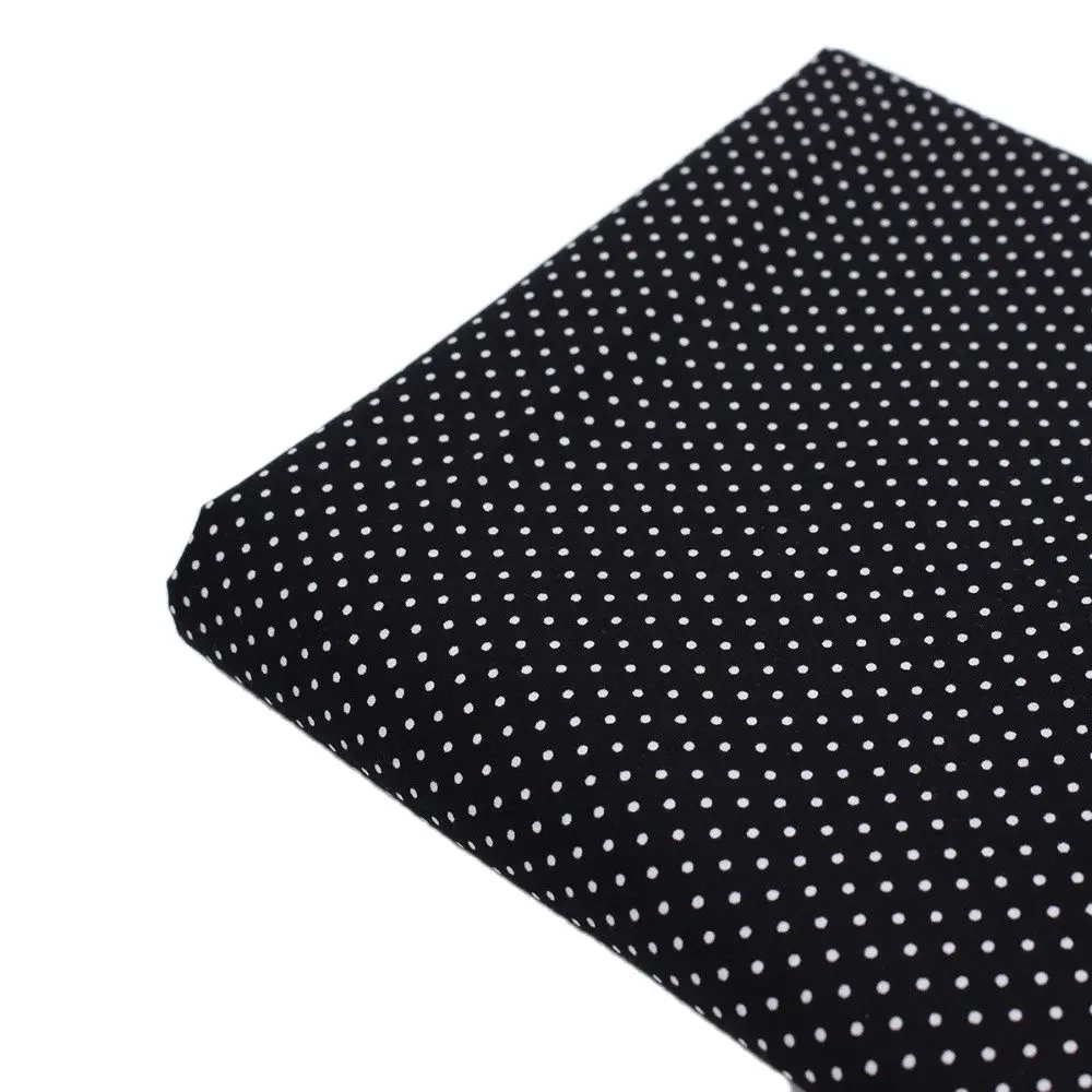 Black Fabric White Dot Printed,Tilda DIY Handmade Sewing Baby Patchwork Dress Toy Tissue Textile