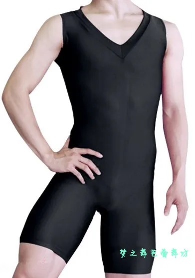 

Men Ballet One Piece Spandex Practice Bodysuit Gymnastic Jumpsuit Leotard Yoga Dance Skin Tights