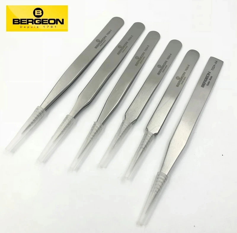 Bergeon 7024-P06 Set Of 6 B-Jet Antimagnetic Tweezers Watchmakers