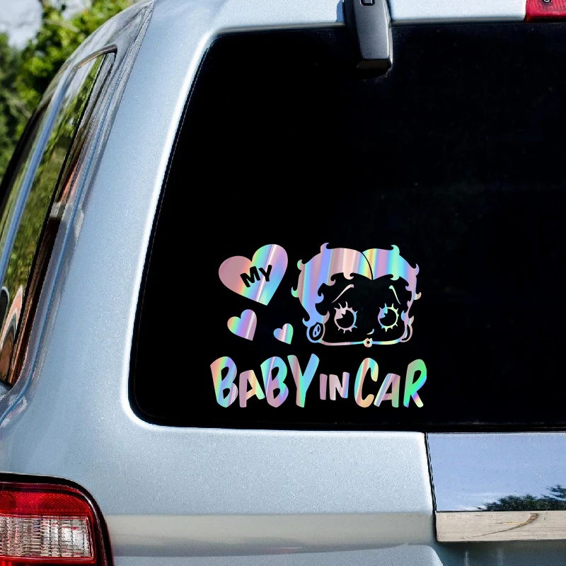 Small Town “Baby In Car” Popular Betty Girls Vinyl Stickers Of Various Colors Car Stickers Vehicle Exterior Decorations