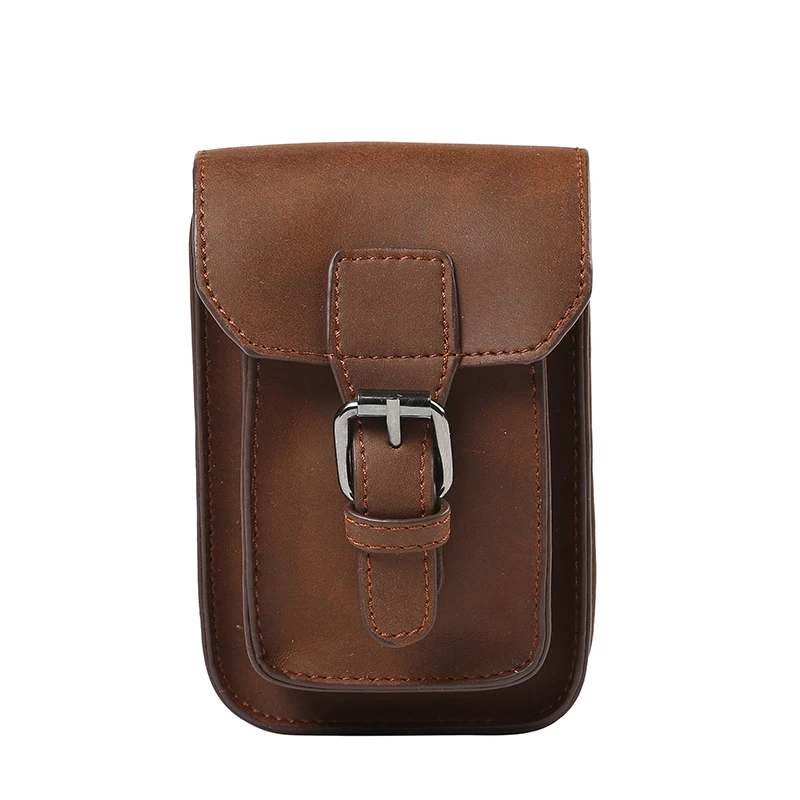 GUMST 5.5 inch Crazy Horse Leather Mens Waist Bag Pouch Belt Hook&Loop Bags Cigarette Key Case Money Phone Bag