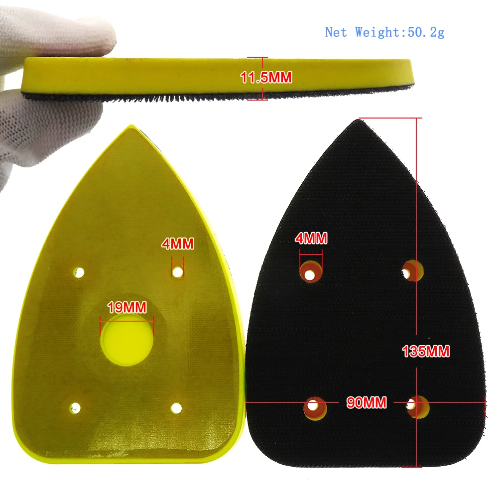 Tam Giác Chà Nhám Dự Phòng Miếng Lót 4 Lỗ 90*135 Mm Nhám Lưng Miếng Lót Móc Vòng Cho Xay & Đánh Bóng