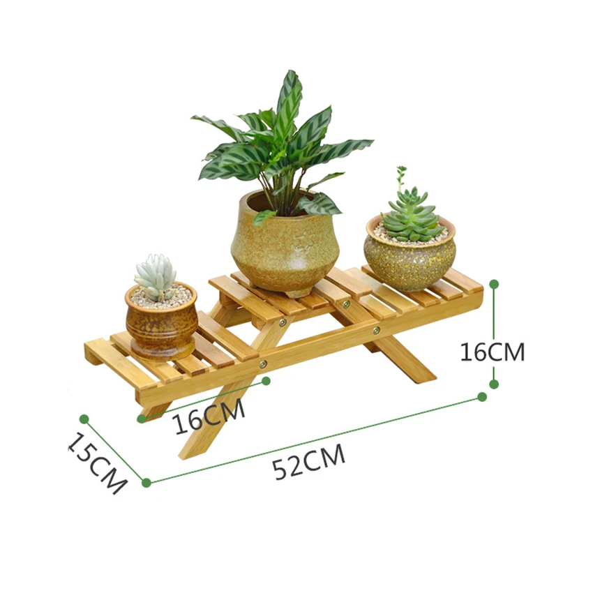 Flower Shelf Solid Wooden Floor Multi-Layer Folding Flower Stand Balcony Living Room Office Succulent Flower Pot Rack