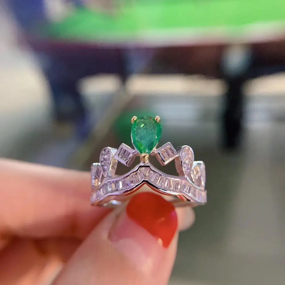 

KJJEAXCMY бутик ювелирных изделий из стерлингового серебра 925 пробы с инкрустацией натуральным изумрудом, модное женское кольцо с поддержкой обнаружения, роскошное