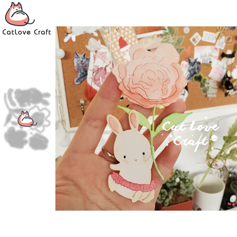 Catlove Flower Rabbit Animal Metal Cutting Dies Scrapbooking Stencil Die Cuts Card Making DIY Craft Embossing New Dies For 2021
