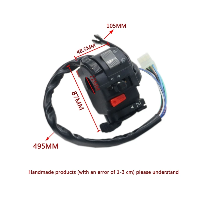 22mm Motorcycle Switches Horn Button Turn Signal Electric Fog Lamp Light Motorcross Start Handlebar Controller Switch Headlight