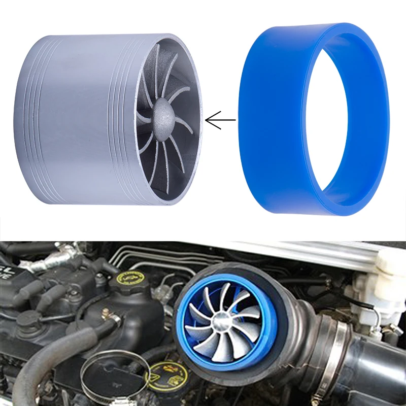 Frete grátis turbo supercharger auto turbina de entrada de ar do carro reequipamento turbo gás combustível óleo poupança ventilador turbina apto para mangueira de entrada de ar