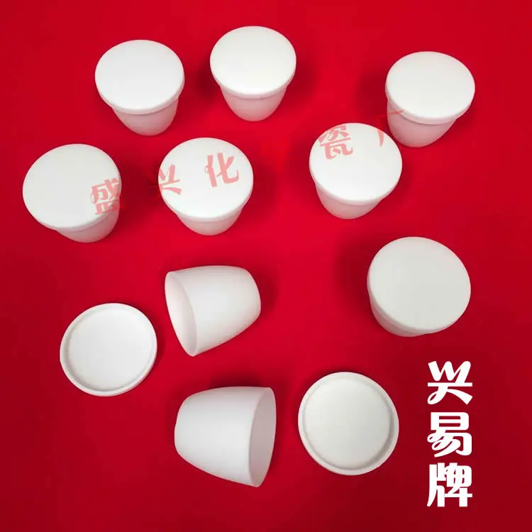 

with lid dia45x39mm 30ml arc-shaped 99% pure alumina corundum crucible / Al2O3 ceramic crucible / Sintered crucible