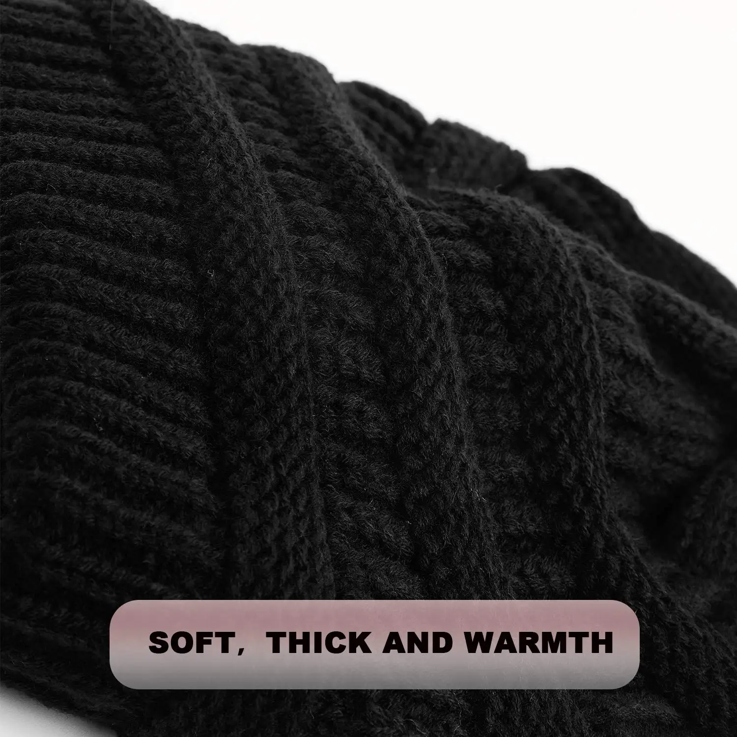 2023 New  Winter Beanie Caps Women Satin Lined Striped Knit Hats Solid Color Silk Lining Thick Chunky Cap Soft Slouchy Warm Hat