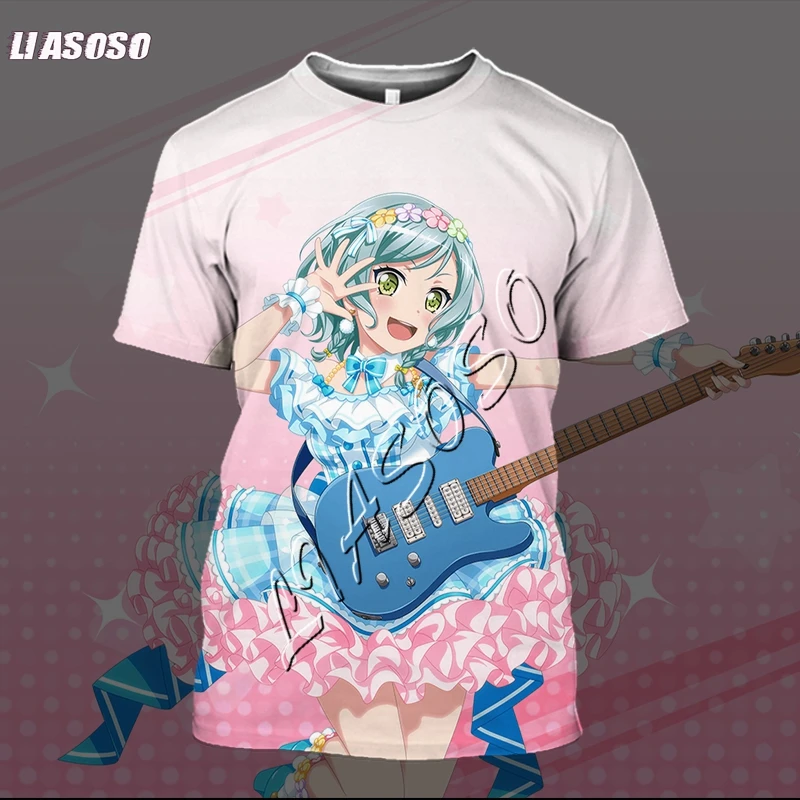 New T-shirt 3D Print Anime Bang Dream Cute Girl Men\'s T Shirt Casual Harajuku Singer Short Sleeve Fashion Mens Tees Tops Shirt