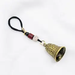 Lanyard Keyring Handmade Woven Rope Keychain Chinese Style Tibetan Buddhism Six-word Mantra Bell Keychains Vintage