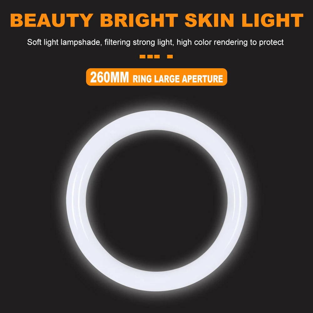 10 pollici 26cm LED Selfie Ring Light con treppiede RingLight con clip per cellulare e supporto per microfono per trucco Video Live Photo
