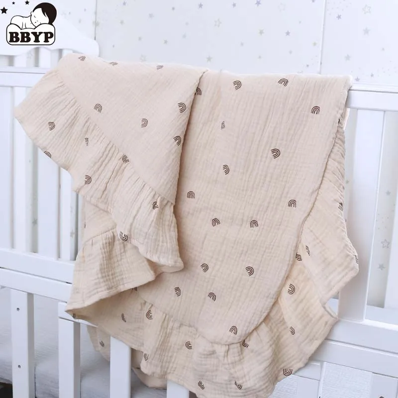 

Детское муслиновое одеяло, мягкое хлопковое пеленальное одеяло, спальный мешок с принтом, банное полотенце для младенцев, чехол для коляски, одеяло 140x140 см