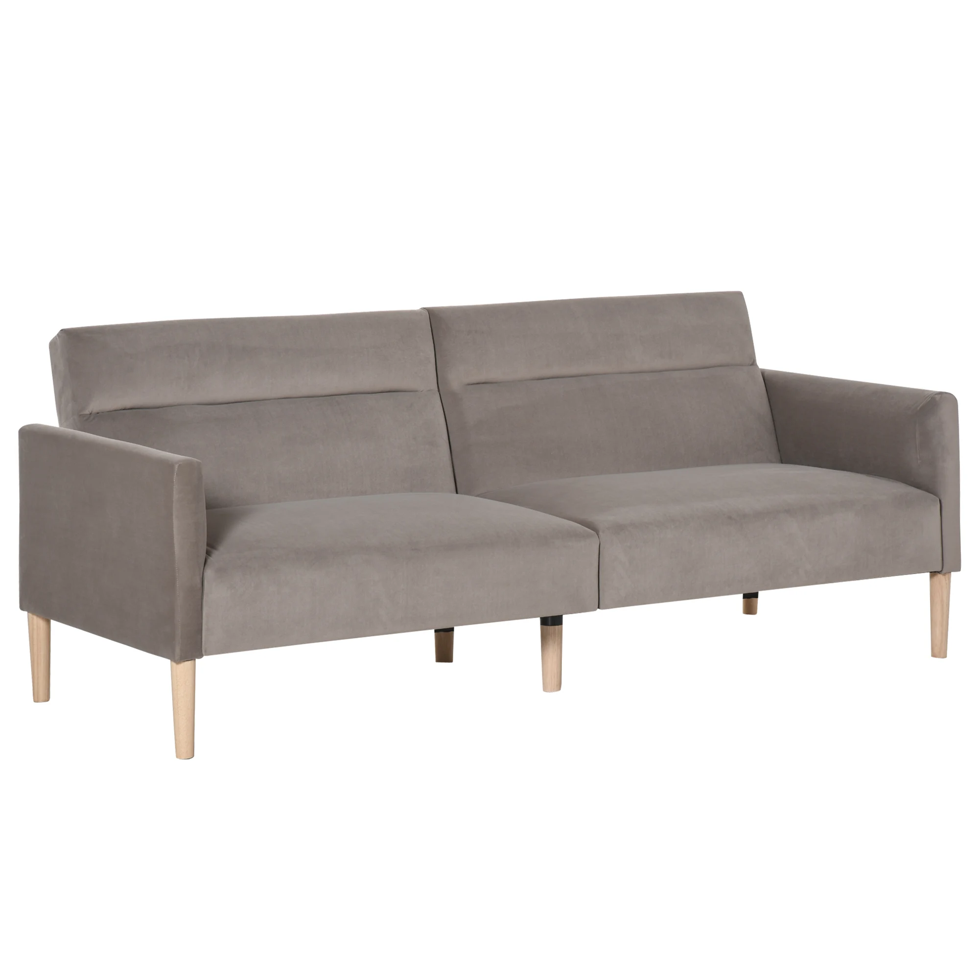 HOMCOM Convertible and reclining sofa bed with armrest and 2 backs separately in 3 positions 196x85x82 cm Gray