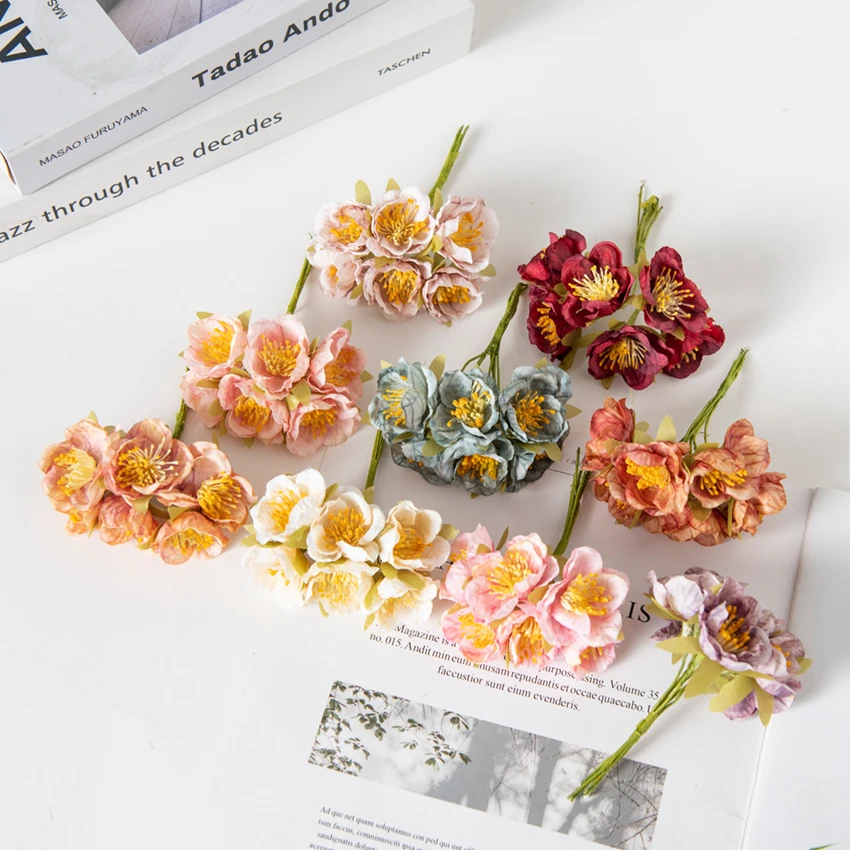 1/2 Stück Künstliche Blumen für Heimdekoration, Seidenblüten, Pflaumenblüten, Festliche Dekorationsblumen, Kränze, Hochzeits- und Feiertagszubehör, Geschenk